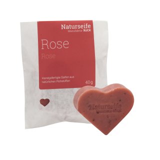 RUCK® Naturseife Herzform 40g - ROSE