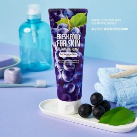 FARM SKIN [Super Food for Skin] Facial Cleansing Foam - Sensitive_Skin_GRAPE 175ml