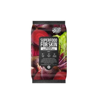 FARM SKIN [Super Food for Skin] Facial Cleansing Wipes - BEET ~ Brightening 25Stk.